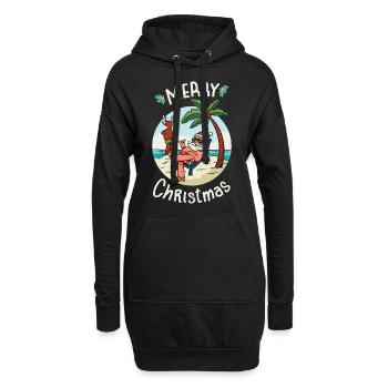 Noël en juillet - Sweat-shirt à capuche long Femme - noir - Devant