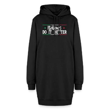 Italiener Italien Lustiger Spruch Geschenkidee - Hoodie-Kleid - Schwarz - Vorne