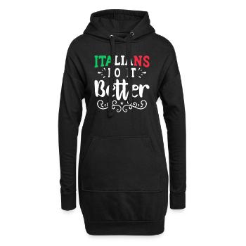 Italiener Italien Lustiger Spruch Geschenkidee - Hoodie-Kleid - Schwarz - Vorne