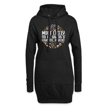 Noël Noël Parents Maman Papa Humour Drôle - Sweat-shirt à capuche long Femme - noir - Devant