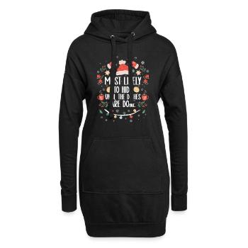 Noël Noël drôle dire humour drôle - Sweat-shirt à capuche long Femme - noir - Devant
