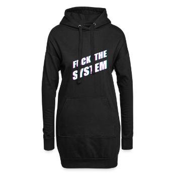 Fuck le système - Sweat-shirt à capuche long Femme - noir - Devant