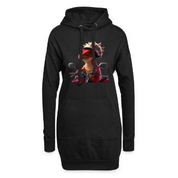 Happy Dino - Hoodie-Kleid - Schwarz - Vorne