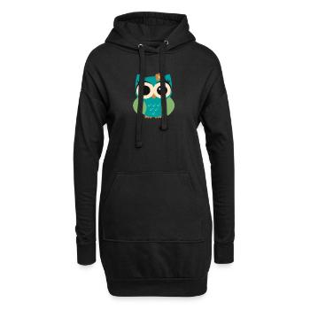 Eule Pauline - Hoodie-Kleid - Schwarz - Vorne