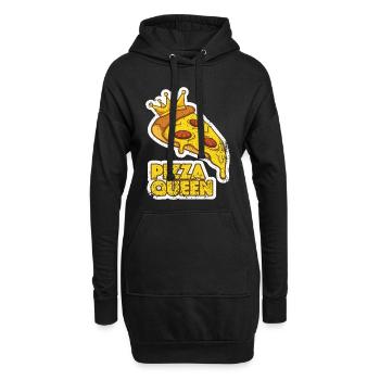Queen Pizza Graphic - Sweat-shirt à capuche long Femme - noir - Devant