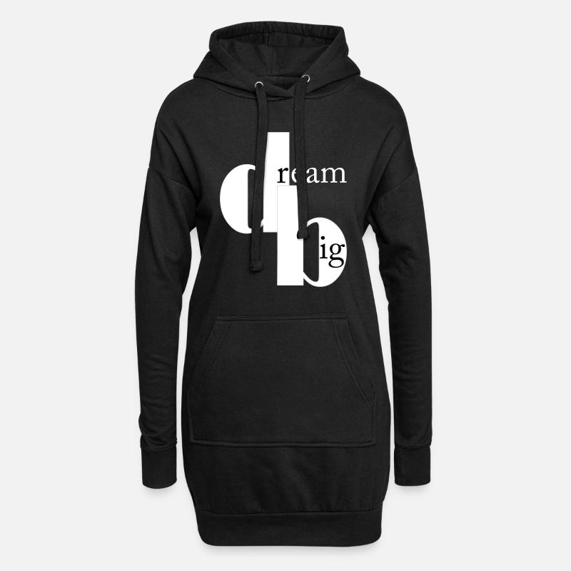dream big - Hoodie-Kleid - Schwarz