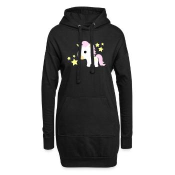 licorne - Sweat-shirt à capuche long Femme - noir - Devant