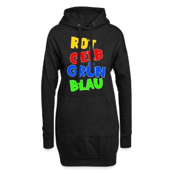 Farbenblind Farben Lehrer Schüler Spaß Schule - Hoodie-Kleid - Schwarz - Vorne