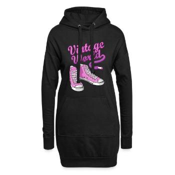 Pink vintage sneakers - Hoodie-Kleid - Schwarz - Vorne