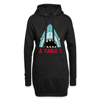 Requin qui a faim ! - Sweat-shirt à capuche long Femme - noir - Devant