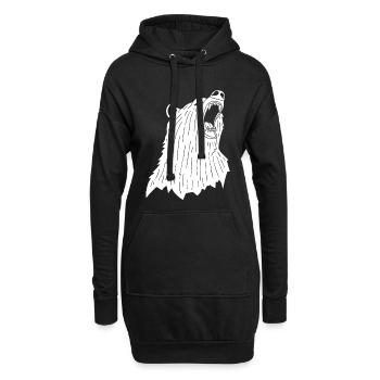 Wütender Eisbär - Hoodie-Kleid - Schwarz - Vorne