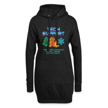 Funny Technical Support Debug Christmas - Hoodie Dress - black - Front