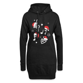 Musique de Noël Musique de Noël - Sweat-shirt à capuche long Femme - noir - Devant
