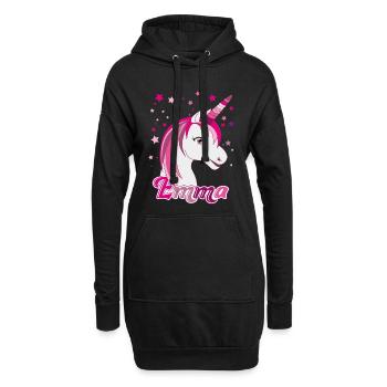 Emma, Mädchenname, Lieblingsname - Hoodie-Kleid - Schwarz - Vorne