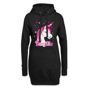 Emilia, Mädchenname, Lieblingsname - Hoodie-Kleid - Schwarz - Vorne