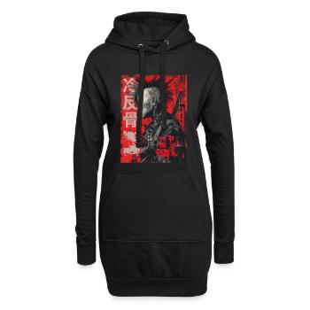 Punk Kriegerin – 冷反骨 Urban Art - Hoodie-Kleid - Schwarz - Vorne