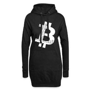 Bitcoin Symbol Pattern for Clothing - Hoodie Dress - black - Front