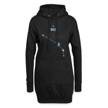 Constellation de l’Étoile du signe du Bélier Bleu pastel - Sweat-shirt à capuche long Femme - noir - Devant