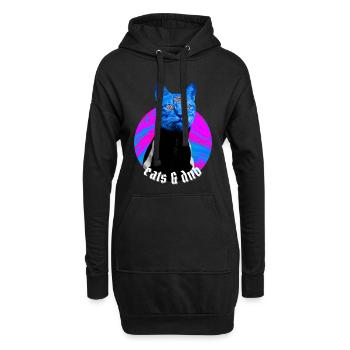 Cats & DnB Chat Stylé Drum And Bass Rave Outfit - Sweat-shirt à capuche long Femme - noir - Devant