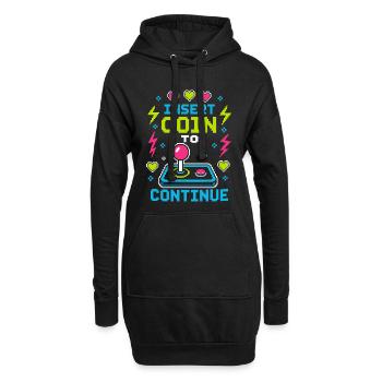 Insert Coin To Continue Retro Gaming - Hoodie Dress - black - Front