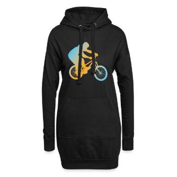 Fahrrad - Hoodie-Kleid - Schwarz - Vorne