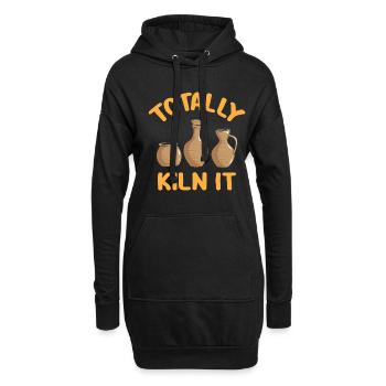 Totalement Kiln It Funny Pottery - Sweat-shirt à capuche long Femme - noir - Devant