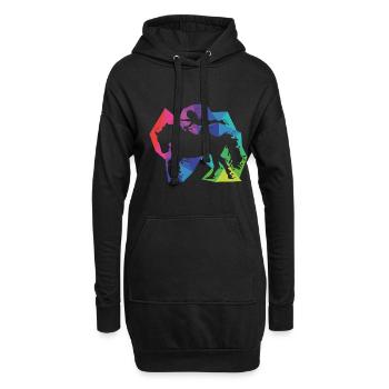Cadeau de cheval de saut - Sweat-shirt à capuche long Femme - noir - Devant