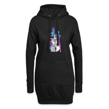 Kontrabass - Hoodie-Kleid - Schwarz - Vorne