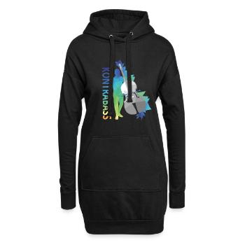 Kontrabass - Hoodie-Kleid - Schwarz - Vorne