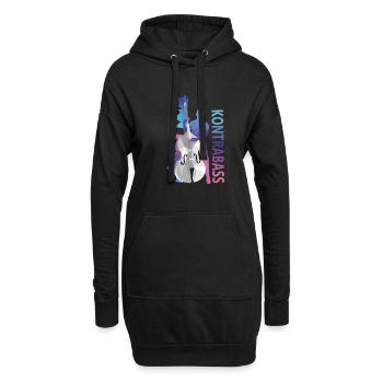 Kontrabass - Hoodie-Kleid - Schwarz - Vorne