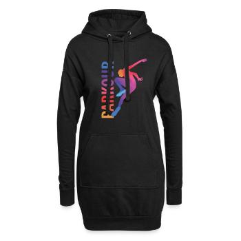 Cadeau de parkour - Sweat-shirt à capuche long Femme - noir - Devant