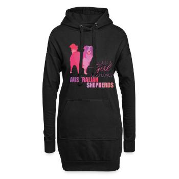 Australian Shepherd - Hoodie-Kleid - Schwarz - Vorne