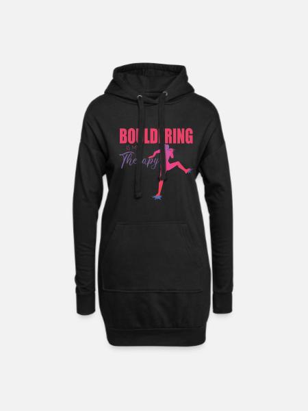 Bouldern - Hoodie-Kleid - Schwarz