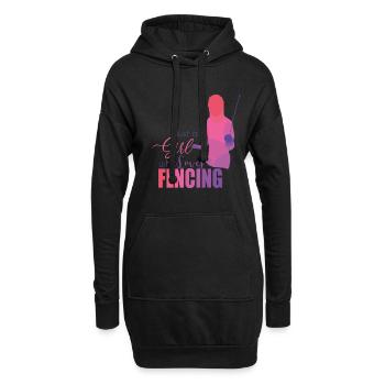 L’escrime - Sweat-shirt à capuche long Femme - noir - Devant