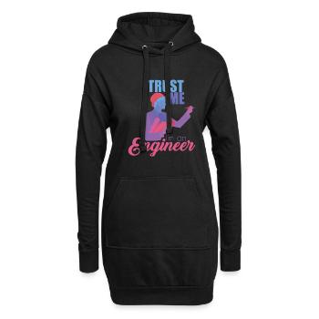 Ingenieur - Hoodie-Kleid - Schwarz - Vorne