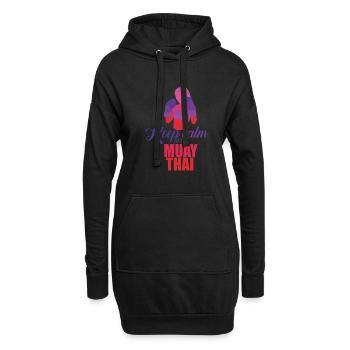 Muay Thai Arts Martiaux Boxe Thaïlandaise Kickboxing Sports - Sweat-shirt à capuche long Femme - noir - Devant