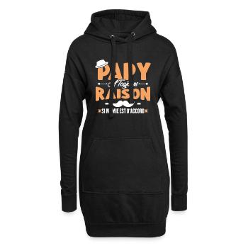 Papy a toujours raison si mamie est d'accord - Sweat-shirt à capuche long Femme - noir - Devant