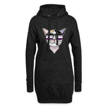 Asexuel Lgbt Japonais Bobtail Cat Asexualité - Sweat-shirt à capuche long Femme - noir - Devant