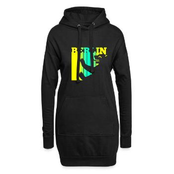 Berliner Bär - Hoodie-Kleid - Schwarz - Vorne