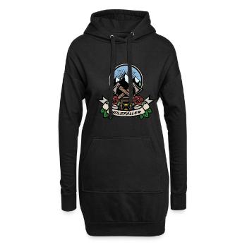 Holzfäller - Hoodie-Kleid - Schwarz - Vorne