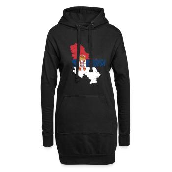 Serbien Balkan | Serbe Serbin Flagge Geschenkideen - Hoodie-Kleid - Schwarz - Vorne