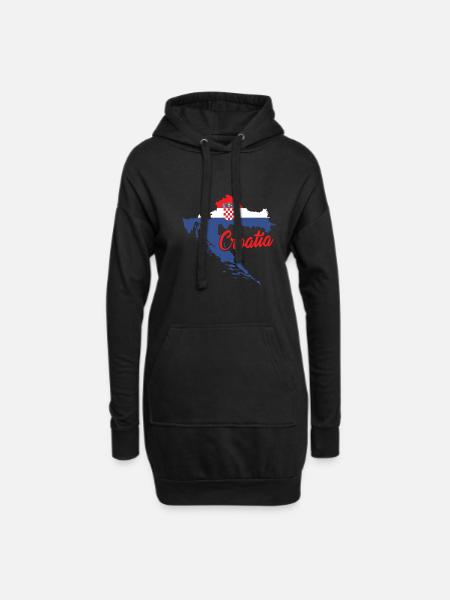 Croatie Balkans | Cadeau de vacances croate croate - Sweat-shirt à capuche long Femme - noir