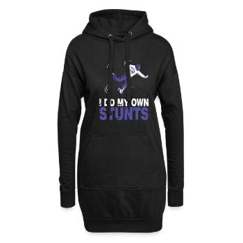 Ski Skieur Ski Je fais mes propres cascades - Sweat-shirt à capuche long Femme - noir - Devant