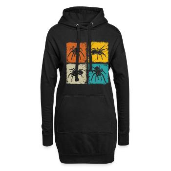 Tarantula retro squares spider lover tarantula - Hoodie Dress - black - Front