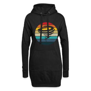 Tornado retro sunset storm chaser gift - Hoodie Dress - black - Front