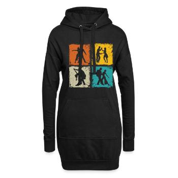 Salsa Tänzer retro Quadrate Salsa Tänzer Geschenk - Hoodie-Kleid - Schwarz - Vorne