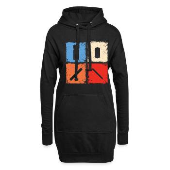 Kubb retro Quadrate kubb Yard Spielspieler - Hoodie-Kleid - Schwarz - Vorne