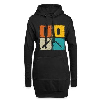 Kubb retro Quadrate kubb Yard Spielspieler - Hoodie-Kleid - Schwarz - Vorne