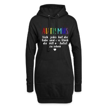 Autismus Autist | Gabe Glück Weltanschauung - Hoodie-Kleid - Schwarz - Vorne