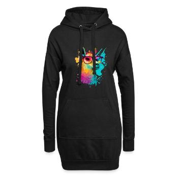 Lama - Sweat-shirt à capuche long Femme - noir - Devant